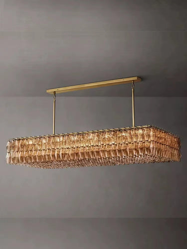 Light Luxury Stainless Steel Glass Crystal Chandelier